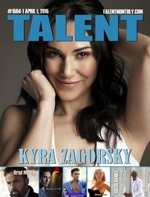 A picture of Kyra Zagorsky on the cover page of 'Talent' monthly magazine.